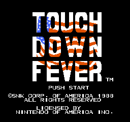 Touch Down Fever (USA) Title Screen